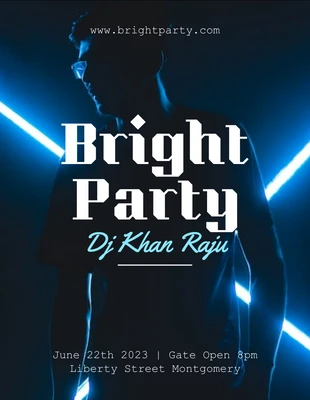 Free  Template: Bright Party Flyer Template