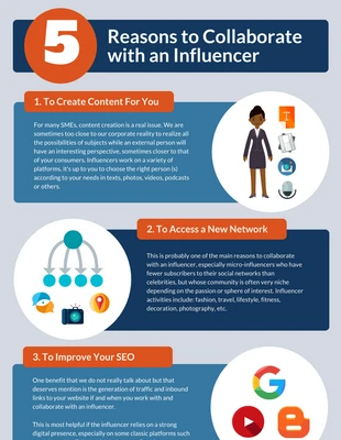 premium  Template: 5 Reasons to Collaborate with an Influencer Infographic Template