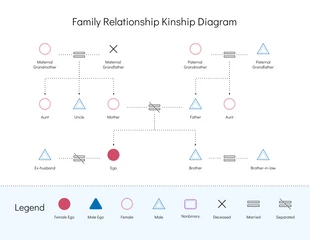 Free  Template: Family Relationships Kinship Diagram Template