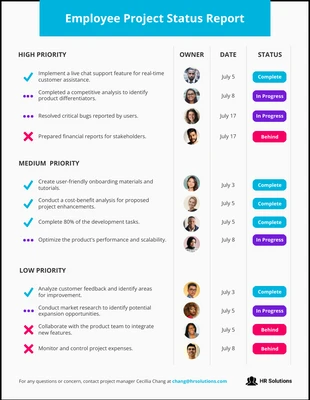 premium  Template: Employee Project Status Report Template