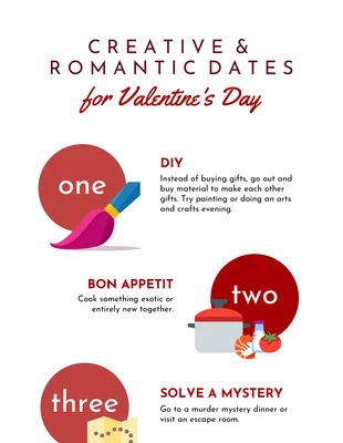 Free  Template: Creative and Romantic Dates Ideas Infographic Template