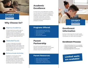 Minimalist Blue School Tri-fold Brochure - Page 2