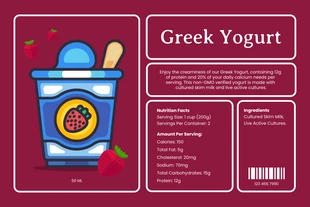 Free  Template: Vibrant Visual Food Label