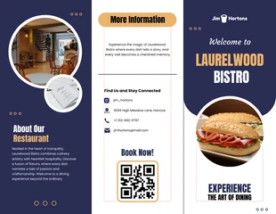 Free  Template: Purple Gold Restaurant Tri-fold Brochure Template