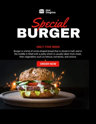 Free  Template: Sample Burger Promotional Flyer Template