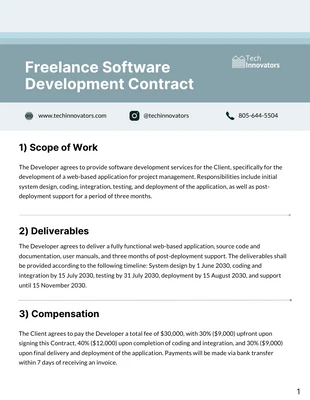 Free  Template: Freelance Software Development Contract Template