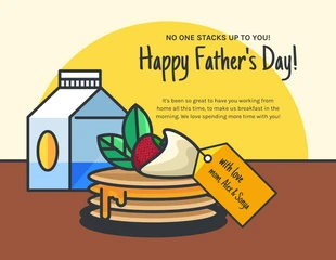 Free  Template: Pancakes at Home Father's Day Card