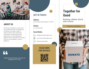 business  Template: Blue Cream Circle Charity Brochure Template