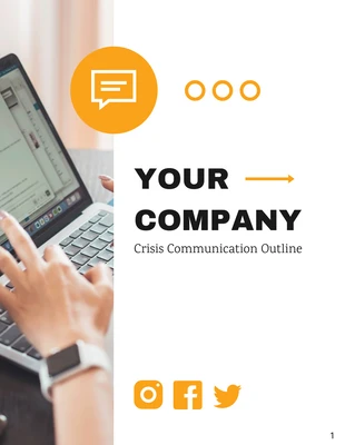 Free  Template: White Black Yellow Crisis Communication Plan Template