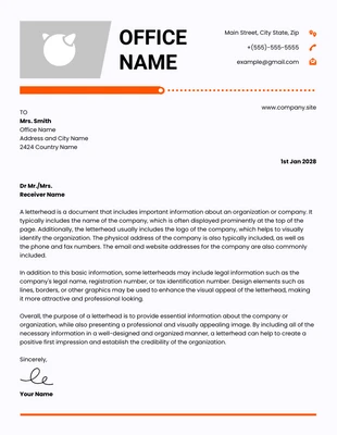 Free  Template: Broken White Modern Professional Office Letterhead Template