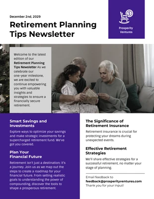 Free  Template: Retirement Planning Tips Newsletter Template