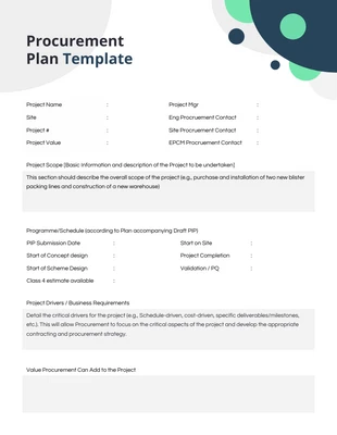 premium  Template: White Procurement Plan Template