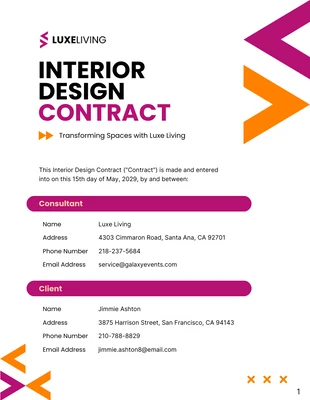 Free  Template: Interior Design Contract Template