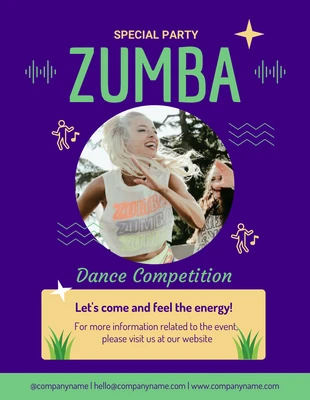 Free  Template: Zumba Dance Competition Poster Flyer Template