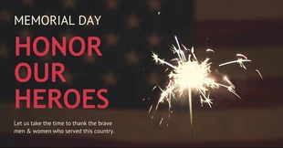 premium  Template: Vintage Memorial Day Fireworks Facebook Post