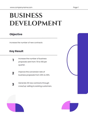 Free  Template: Minimalist Colorful OKR Report Template