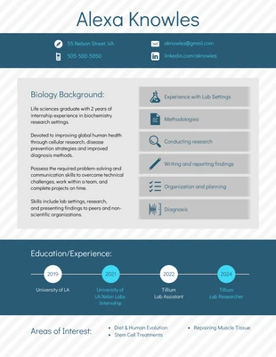 premium  Template: Simple Biochemistry Science Resume Template