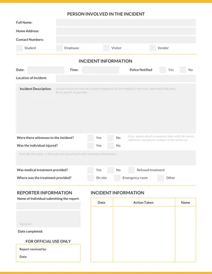 business  Template: Modern Clean Incident Report Template