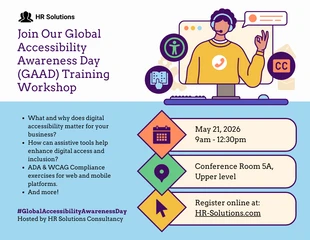 premium accessible Template: Global Accessibility Awareness Day in the Workplace Workshop Flyer