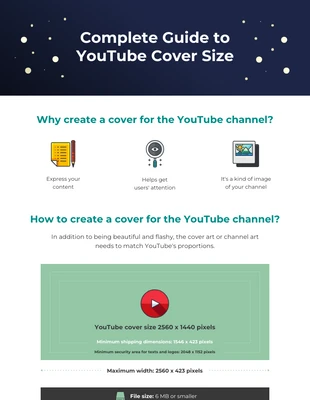 Free  Template: YouTube Cover Size Guide Infographic Template