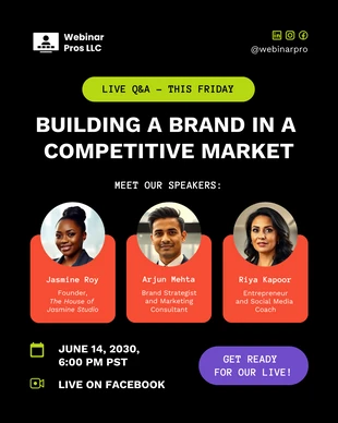 business  Template: Live Q&A Session Facebook Post