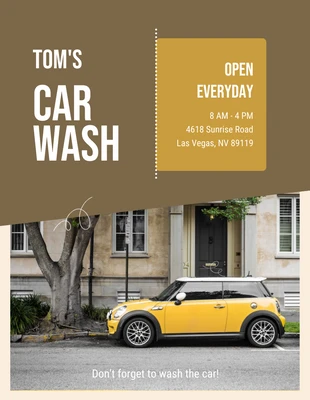 Free  Template: Cream And Yellow Wash Car 