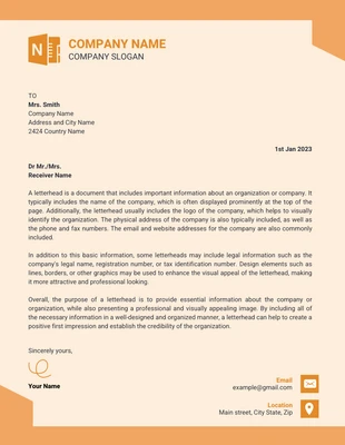 Free  Template: Light Orange Monochrome Modern Creative Letterhead Template