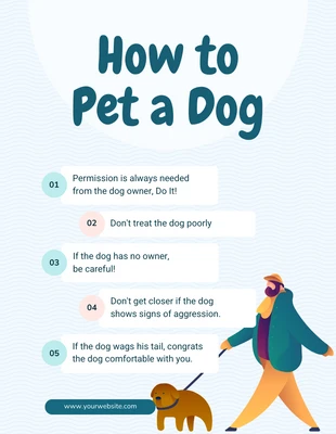 Free  Template: Pastel Blue How to Pet a Dog Poster