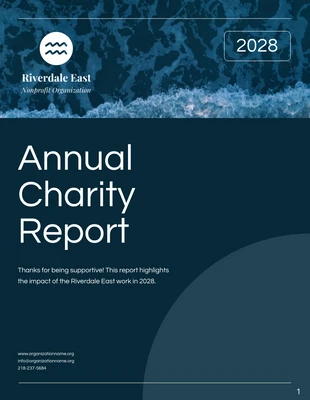 Free  Template: Blue Ocean Annual Charity Reports Template