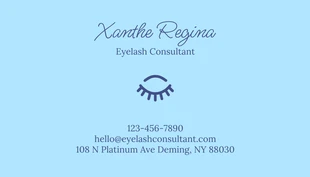 Light Blue Simple Zigzag Texture Lash Business Card - Page 2