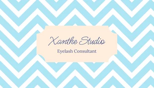 Free  Template: Light Blue Simple Zigzag Texture Lash Business Card