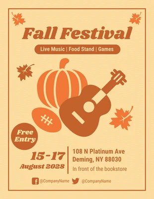 Free  Template: Marzipan Fall Festival Flyer Template