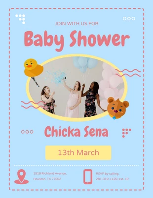 Free  Template: Fun Illustration Baby Shower Flyer Template