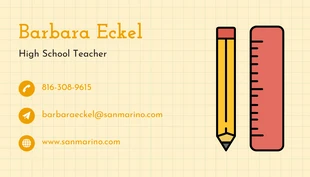 Free  Template: High School Teacher Business Card