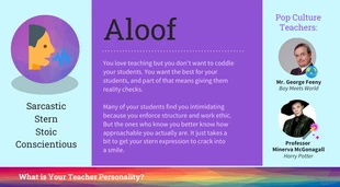 Free  Template: Aloof Teacher Personality