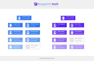 Free  Template: Tech Company Organizational Chart Template