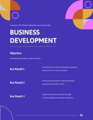 Free  Template: Colorful Abstract OKR Report Template