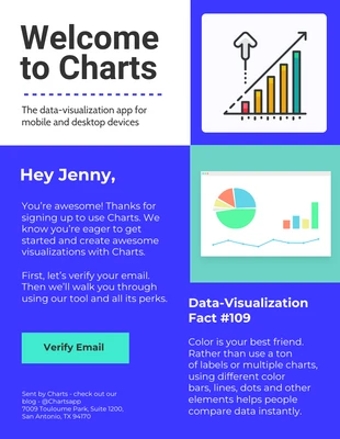 Free  Template: Blue Classic Data Email Newsletter Template