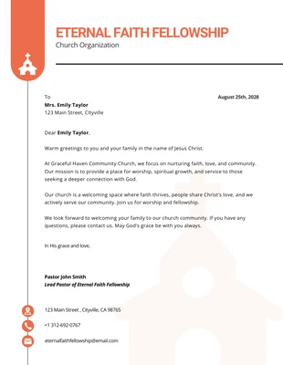 business  Template: Orange Minimalist Church Letterhead