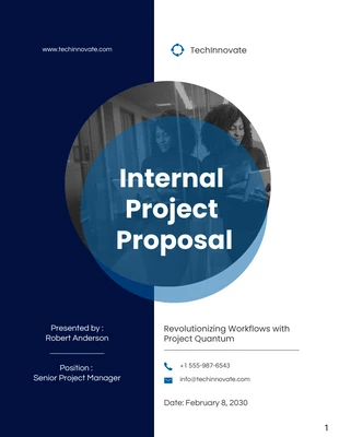 Free  Template: Modern Blue & White Internal Project Proposal Template