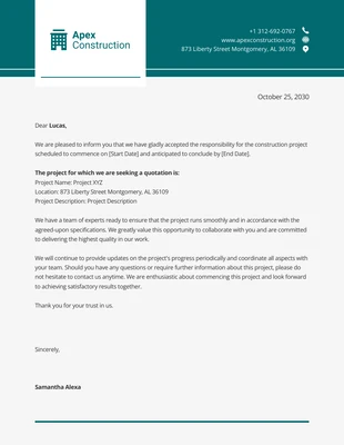 Free  Template: Green Minimalist Construction Letterhead