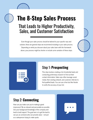 Free  Template: 8 Step Sales Process Infographic Template