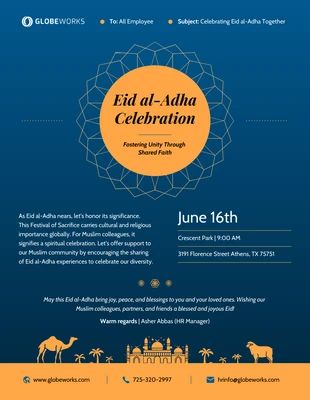 business  Template: Eid al-Adha Celebration Email Newsletter Template