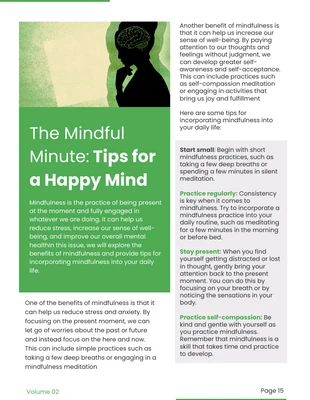 Free  Template: Green Modern Happy Mind Newsletter Template