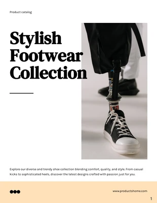 Free  Template: Stylish Footwear Product Catalog Template