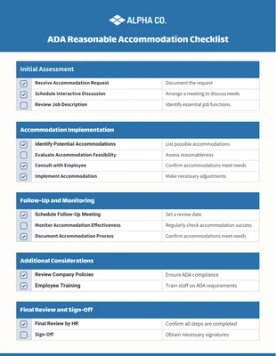 Free interactive Template: ADA Reasonable Accommodation Checklist