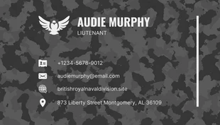 Light Grey Professional Pattern Military Business Card - Page 2