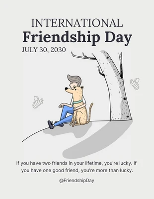 Free  Template: Light Grey Simple Illustration International Friendship Day Poster