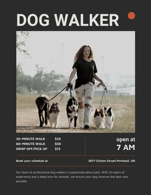 Free  Template: Dog Walker Flyer Template