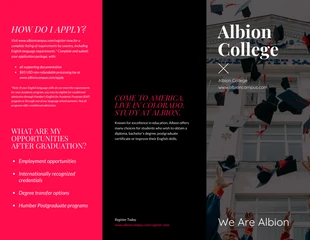 business  Template: Magenta College Tri Fold Brochure Template